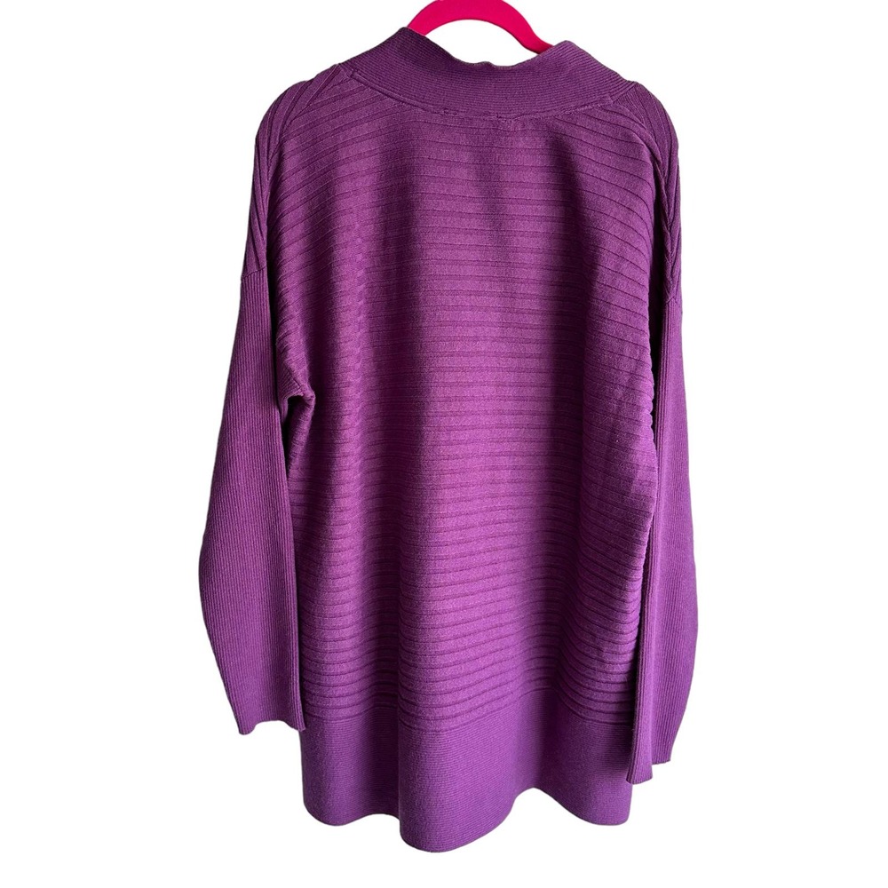 NWT SOFT SURROUNDINGS Raspberry Boheme Ladies Casual V-Neck Sweater, M - Picture 3 of 6